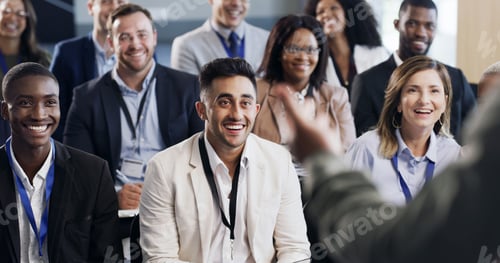 Preview: Presentation, seminar and laugh with business people for conference, training and meeting