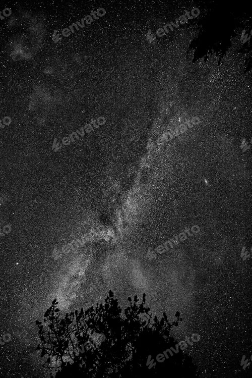 Preview: Night sky, outer space and stars in universe, cosmic energy and constellation with texture