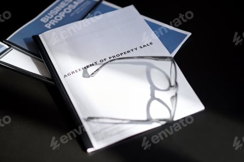 Preview: Real estate, property agreement and document with above, title transfer