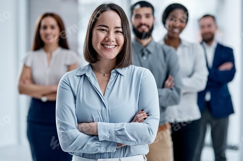 Preview: Crossed arms, professional and portrait of business people in office with confidence for finance