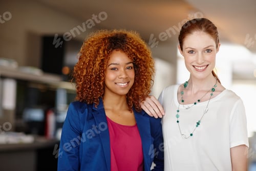 Preview: Smile, portrait or team in agency for marketing, colleagues or pride in brand management