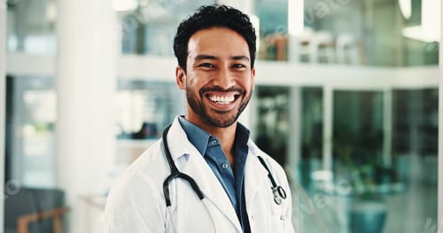 Preview: Healthcare, doctor and portrait of man in hospital lobby for advisor, about us and cardiologist