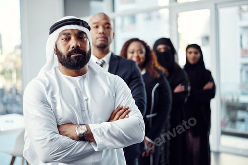 Preview: Serious, leadership and portrait of business man in office for team building, mission and about us