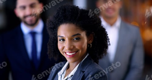 Preview: Business, night and portrait of woman in office for corporate leadership or finance career