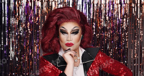 Preview: Drag performer, makeup or streamer decoration for transformation, beauty or creative expression