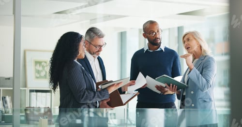 Preview: Business, documents and people with meeting discussion for finance trends