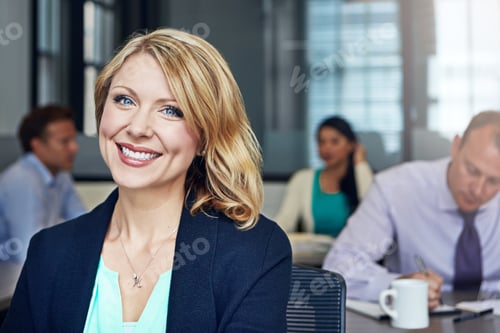Preview: About us, portrait and smile of business woman in coworking office for career development