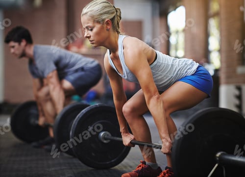 Preview: Fitness, barbell or people in gym for strength training, muscle development