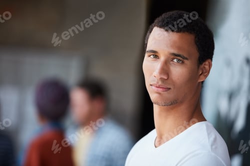 Preview: University student, man and portrait at campus for study, scholarship or development