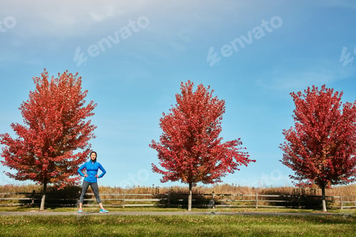 Preview: Asian woman, fitness and portrait at a park with runner outdoor for workout, exercise and thinking