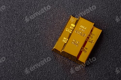 Preview: Gold bars or ingots as a metal for bank storage, investments, and financial transactions. Gold bars
