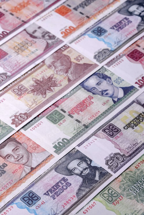 Preview: Cuba paper money, peso in various denominations. Cuba money
