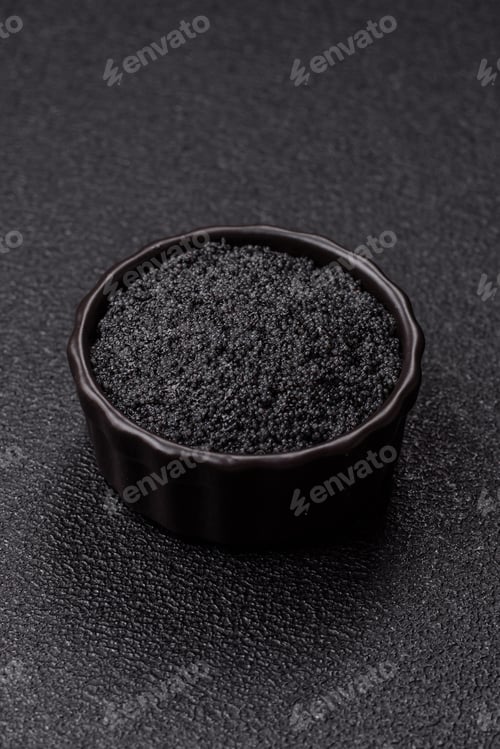 Preview: Black caviar from beluga or sturgeon, an expensive delicacy for sandwiches. Black caviar