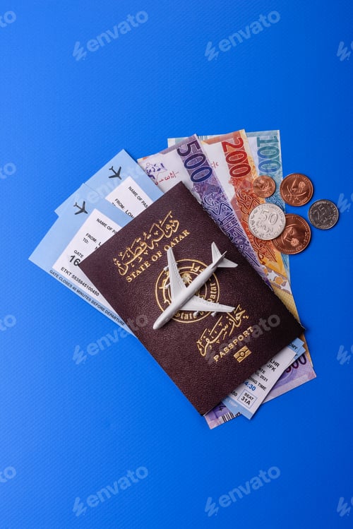 Preview: Qatar passport for travelling, flying and doing business. Qatari document