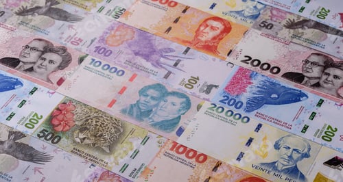 Preview: Argentina paper money, peso in various denominations. Argentine money