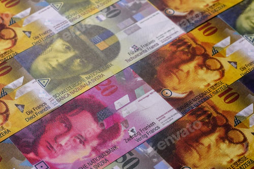 Preview: Switzerland, Swiss franc paper money and coins, financing and commodity exchange. Swiss currency