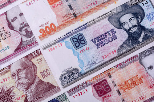 Preview: Cuba paper money, peso in various denominations. Cuba money