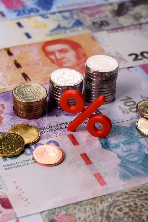 Preview: Argentina paper money, peso in various denominations. Argentine money