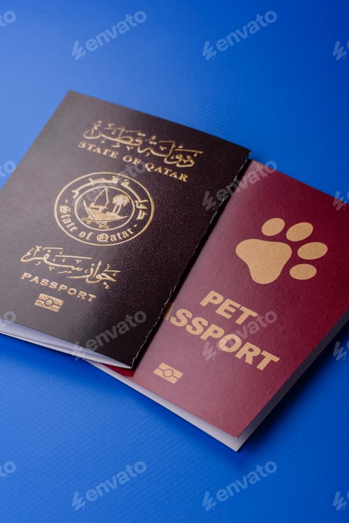 Preview: Qatar passport for travelling, flying and doing business. Qatari document