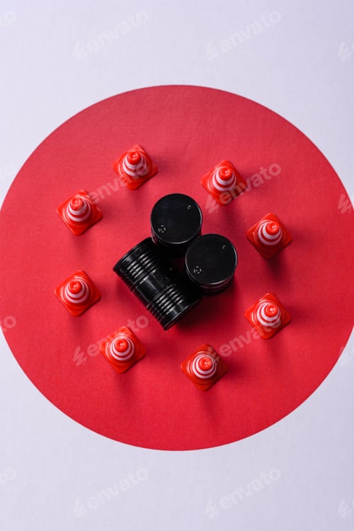 Preview: The cargo container ban on the Japanese flag as a conceptual backdrop . The cargo container embargo