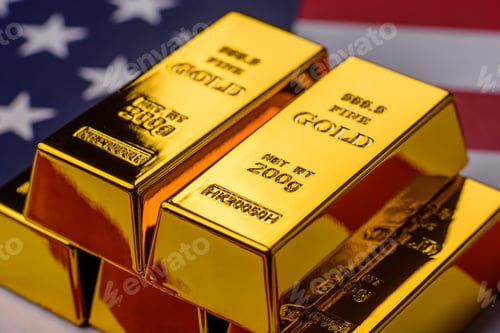 Preview: Gold bars or ingots as a tool for balance, financial investment, and savings. Gold bars