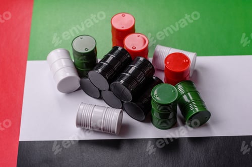 Preview: Metal barrels containing oil, gas, or chemicals, with a prohibition sign. Oil barrels