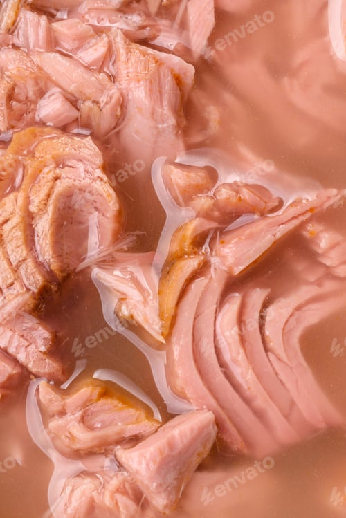 Preview: Fish, canned tuna chunks in brine for sandwiches and salads. Canned tuna