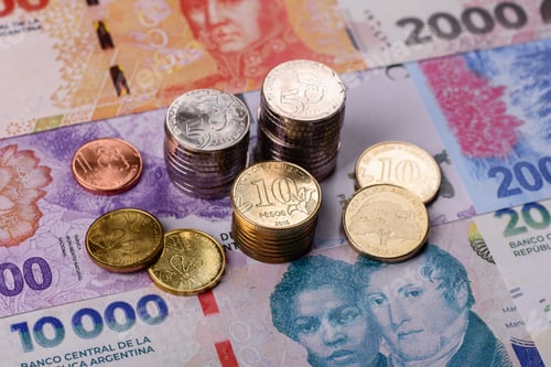 Preview: Argentina paper money, peso in various denominations. Argentine money
