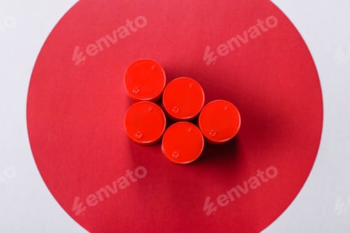Preview: Metal barrels containing oil, gas, or chemicals, with a prohibition sign. Oil barrels