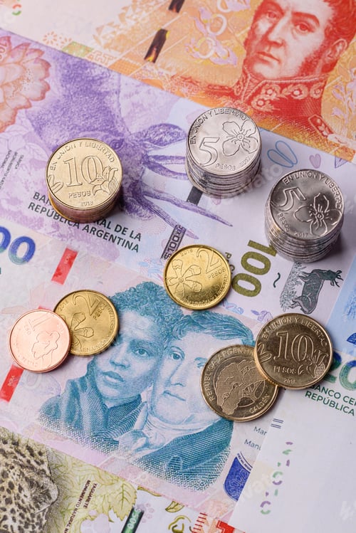Preview: Argentina paper money, peso in various denominations. Argentine money