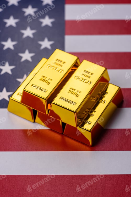 Preview: Gold bars or ingots as a tool for balance, financial investment, and savings. Gold bars