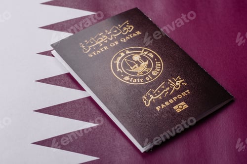 Preview: Qatar passport for travelling, flying and doing business. Qatari document