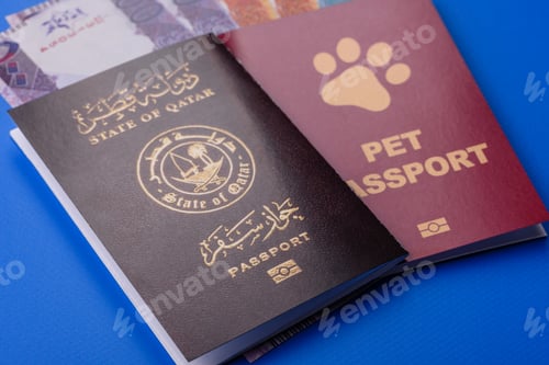 Preview: Qatar passport for travelling, flying and doing business. Qatari document