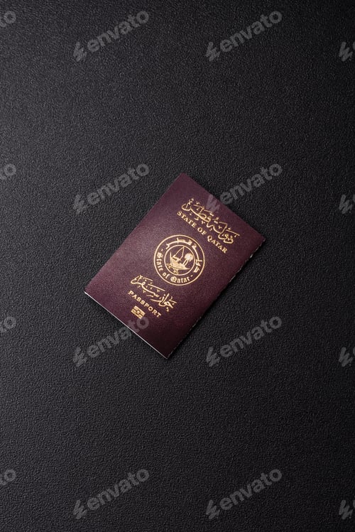 Preview: Qatar passport for travelling, flying and doing business. Qatari document