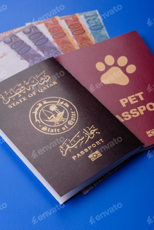 Preview: Qatar passport for travelling, flying and doing business. Qatari document
