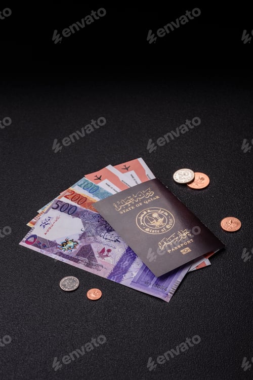 Preview: Qatar passport for travelling, flying and doing business. Qatari document