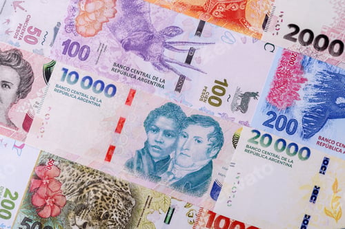 Preview: Argentina paper money, peso in various denominations. Argentine money
