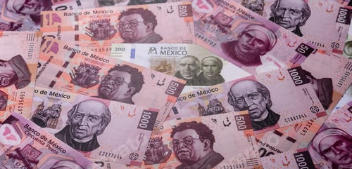 Preview: Mexican paper money, peso in various denominations. Mexican money