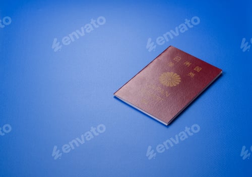 Preview: Japanese passport or id document with tickets for flight, travel, border crossing. Japan passport