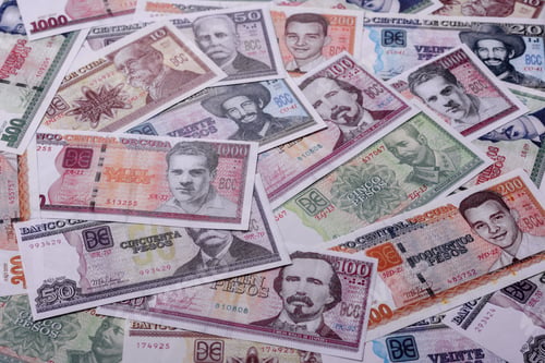 Preview: Cuba paper money, peso in various denominations. Cuba money