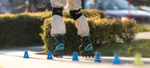 Preview: Guy Rollerblading Viewed From Behind