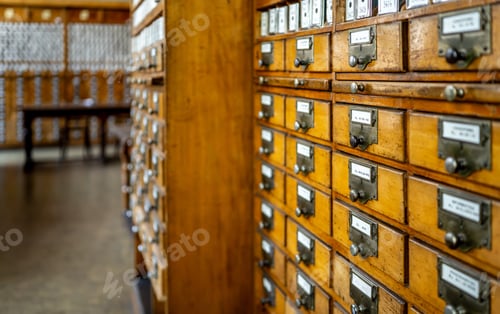 Preview: Cataloging Cards In Old Library