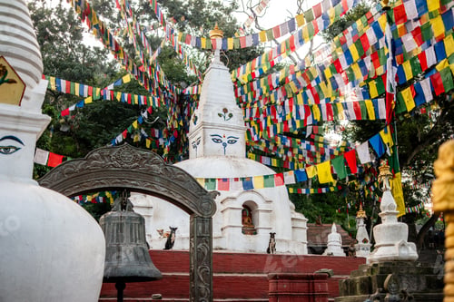 Preview: Buddhist Stupa With Prayer Flags