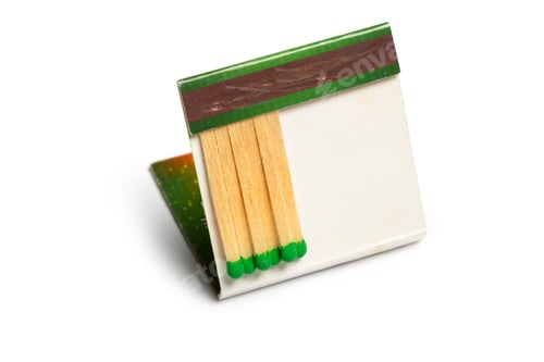 Preview: Colorful matchbox with striking surface and slim design on a plain background