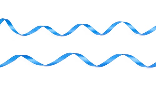 Preview: Blue ribbon shapes placed on a white background for design uses and crafts