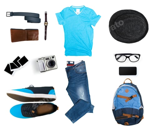 Preview: Collection of everyday items for a casual outing at a park with friends in summer