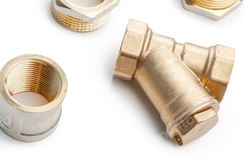 Preview: Various types of plumbing fittings made of brass and metal for construction projects