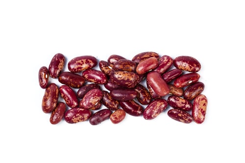 Preview: Red beans arranged on a plain white background in a simple display