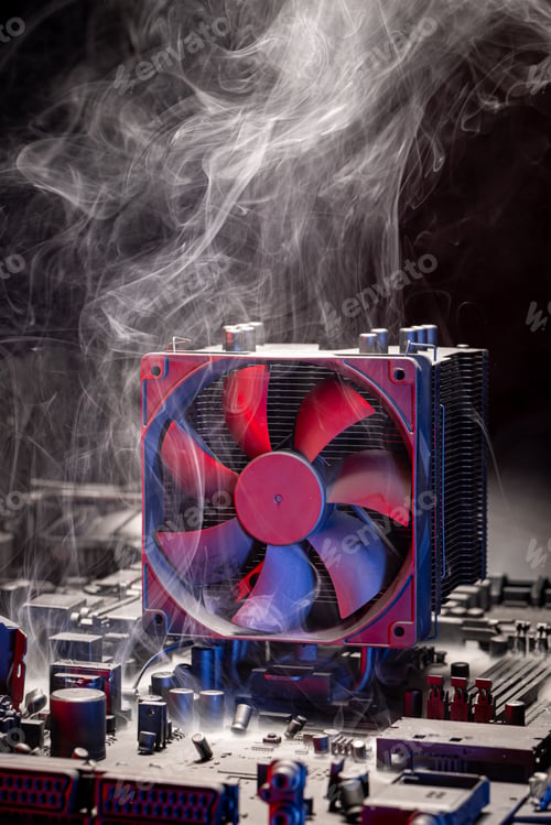 Preview: Burning processor unit during repair at service center.