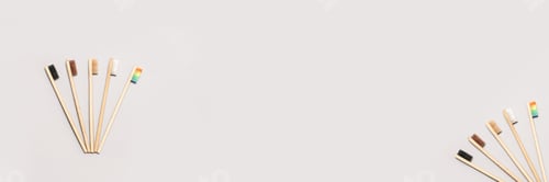 Preview: Set of ecology toothbrush on grey background. Different color.